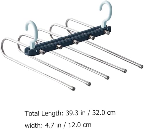 Miniatura 4 de Cabilock 1 colgador multifuncional de acero deslizante, pantalones de mezclilla de capa abierta, sin rastro, sin azul, multicolor, sin cinturón,