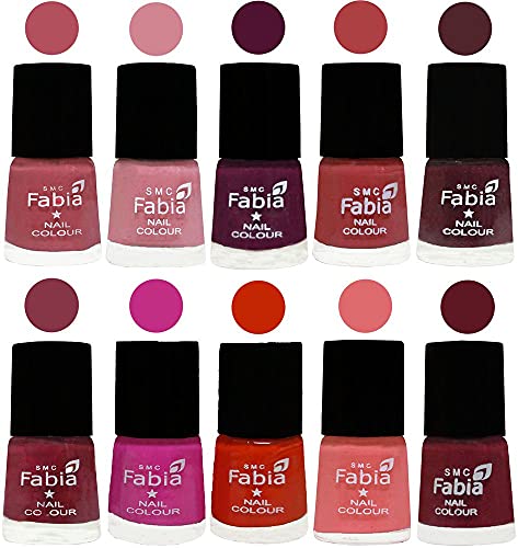 Image of ALL IN ONE (PACK OF 10), Long Lasting Glossy Nail Polish, 6 ml Each, All Vibrant Colours,02177