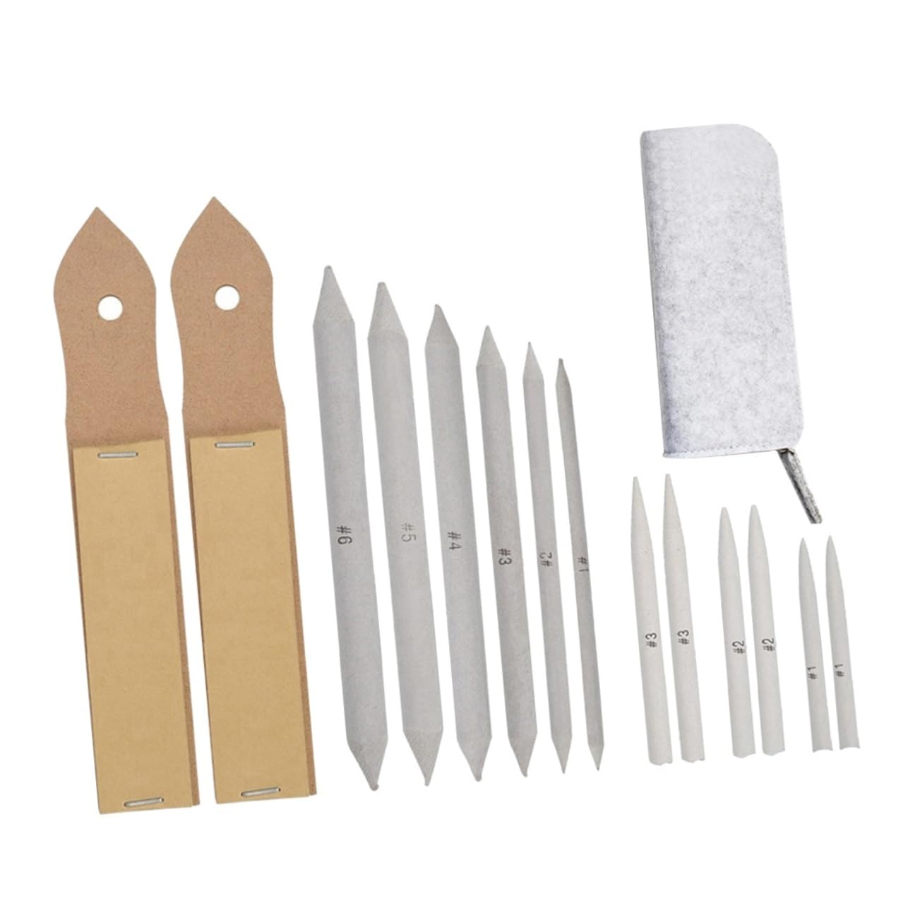 BEBEMOKO Artists Sketch Tool Set 15pc Sketch Correction Pen Set Blending Stumps Tortillions