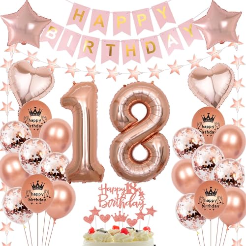 Palloncino Oro Rosa 18 Anni Compleanno Ragazza - Decorazione Festa