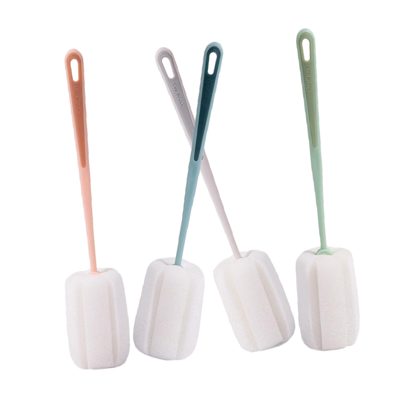 TOPBATHY 20 Pz Pennello con tazza in spugna a manico lungo scrub per la pulizia spazzola per pulire il bicchiere di vino Palmare spazzola per la pulizia spazzola per fessure