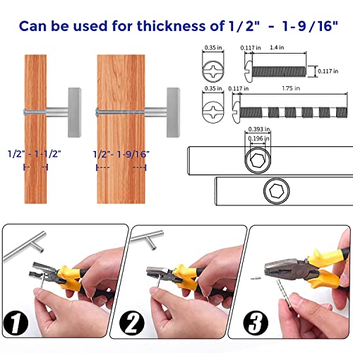Ravinte 30 Pack Cabinet Knobs Brushed Nickel Cabinet Pulls 2 Inch Silver Cabinet Handles Single Hole Square T Knobs For Kitchen Cabinet Handles Satin Nickel Drawer Knobs Handles With Mounting Template #TOP2