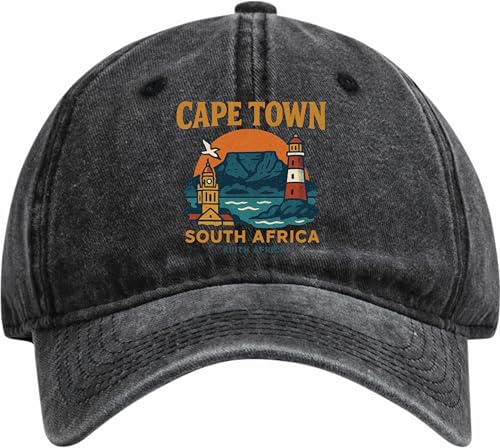 Cape Town South Africa Black Vintage Souvenir Design Dad Hat – Unisex Soft Baseball Cap