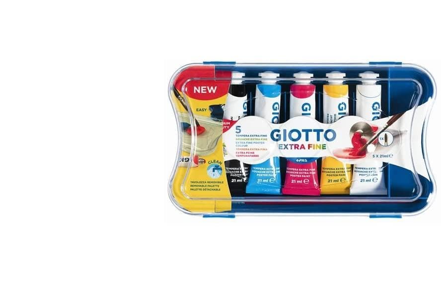 Giotto 327100 Tempera Extra Fine Tube 21 ml Packung 5 Stück sortiert - 5 Packungen