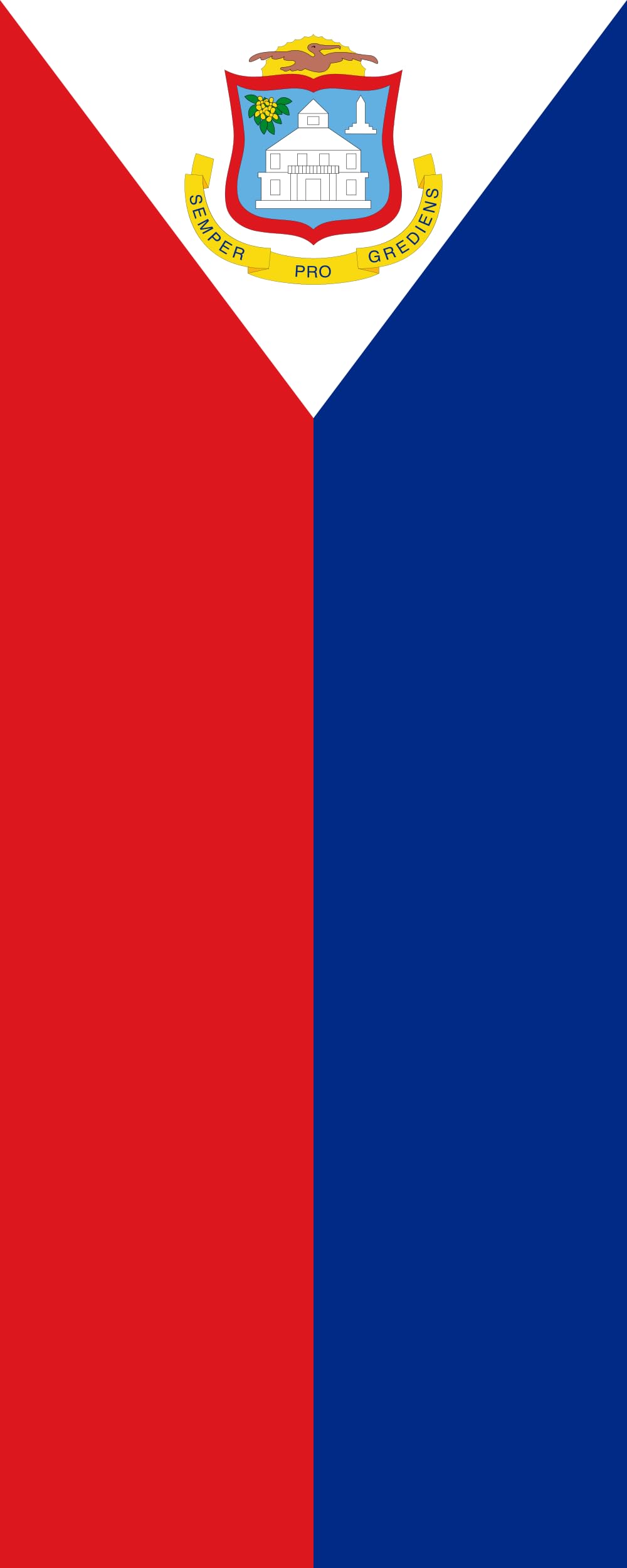 Drapeau Saint-Martin portrait pour mât extérieur de mairie et parvis