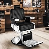 Hicomony Black Heavy Duty Barber Chair Hydraulic Salon Chair Hair Salon Chairs for Hair Stylist for Salon Chair Tattoo Chair Beauty Equipment