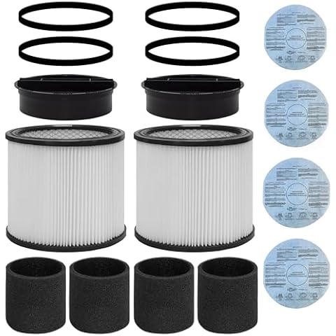 Asheviller 90304 Replacement Filter with Lid, Compatible with Shop-Vac 90304, 90350, 90333, Shop Vac 903-04-00, 9030400, 90595, 5 Gallon Up Wet/Dry Vacuum Cleaners, 2Pack Cover