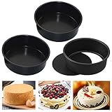 HMIN 6 Inch Round Cake Pan, Removable Bottom Cheesecake Pans, Carbon Steel Non-Stick 6 In Cake Pan S
