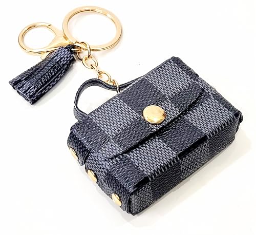 Image of JSR Designer Mini Bag Keychain with Tassel, Gold Chain, Multiple Patterns, Fashion Accessory For Car Bike Purses And Gifting