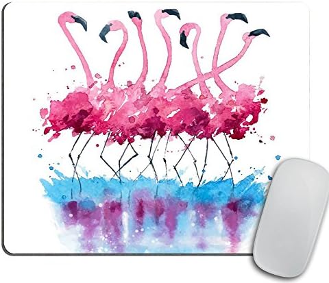 Flamingos Watercolor Painting, Animal Mouse Rubber Pad