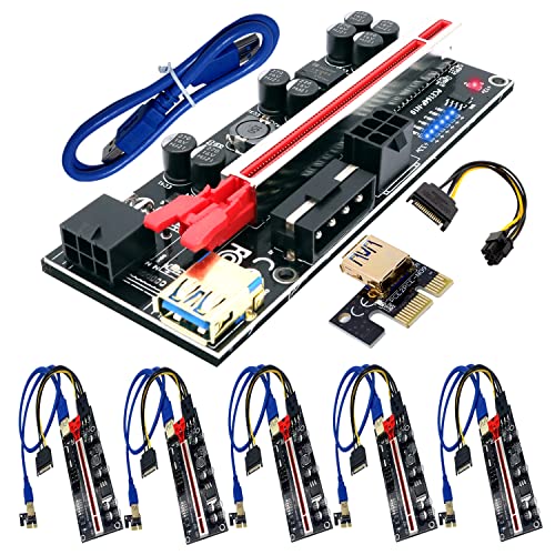 BTBcoin 6 Pack PCIe Riser VER 010S GPU Adapter with 8 Solid Capacitors by BTBcoin - Used condition - US$24.05
