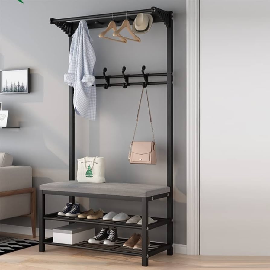 Amazon.com: Exquisite Clothes Rail Rack Shoe Bench Coat