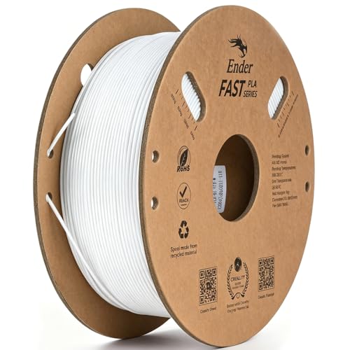 Creality Ender Fast PLA フィラメント 1.75mm径 ±0.03mm高精度 30-300mm/s高速印刷対応 正味1KG ボール紙スプール もつれ・目詰まり・ゆがみ・反りなし K2/K2 Pro/K2 Plus対応 全FDM 3Dプリンター用フィラメント（ホワイト）