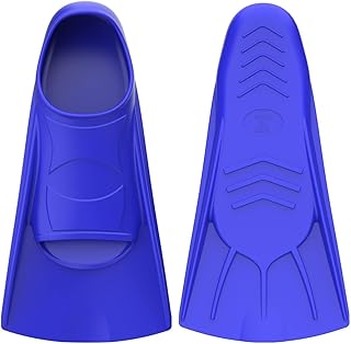 MAKINGTEC Swimming Fins, 8.27*3.35 inches Silicone Short Fins Adult Kids Professional Lightweight Diving Training Flippers for Snorkeling, Swimming and Diving (Blue)