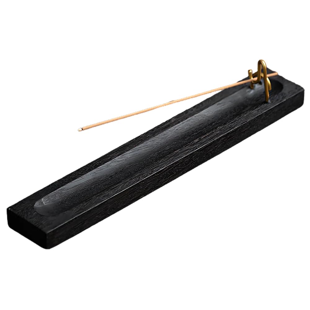 Minimalist Wooden Incense Holder with Ash Catch Plate