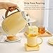 BUYDEEM K640 Stainless Steel Electric Tea Kettle with Auto Shut-Off and Boil Dry Protection, 1.7 Liter Cordless Hot Water Boiler with Swivel Base, 1440W, Mellow Yellow