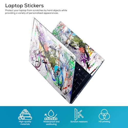 Image of Galaxsia Painting D3 Top+Wrist Pad Vinyl Laptop Skin /Sticker /Cover Upto 15.6 Inches Laptops Laminated-Removable-HD Quality Compatible for Hp-Dell-Sony-Lenovo-Asus etc.(15x10 Inches)