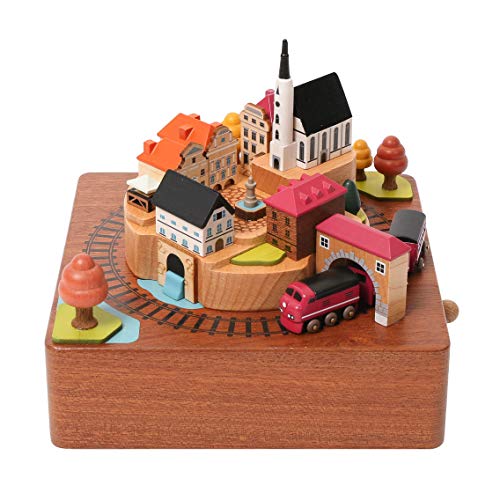 WOODERFUL LIFE Wooden Music Box | Autumn Train | 1039912 | Hand Made Hand Painted Collectible ok Travel Gift with Small Moving Magnetic Part | Plays - Gounod-Ave Maria
