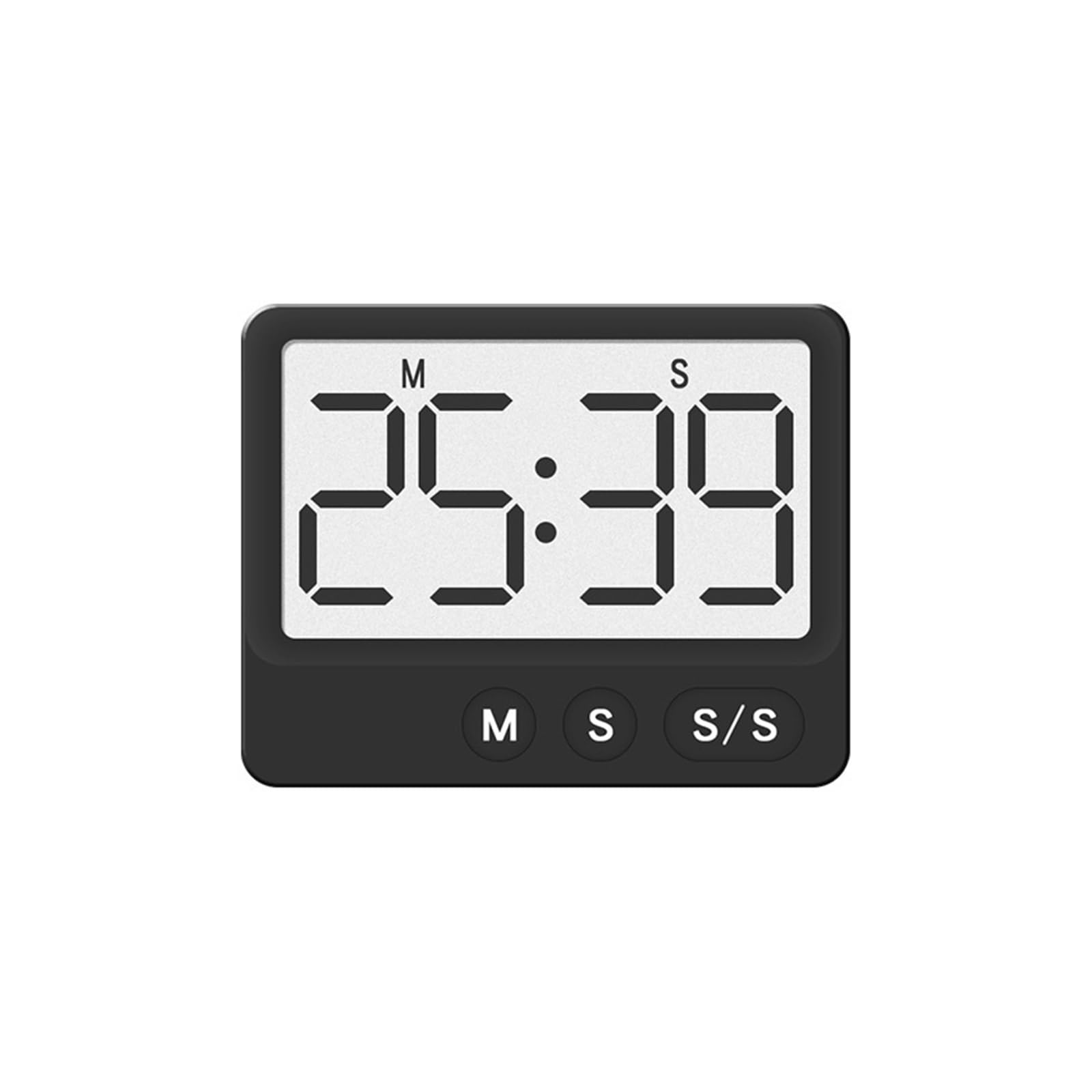 Digital Timer Magnetic Suction Countdown LCD Large Screen Display Student Time Management Mute Desktop Kitchen Tool Reliable Efficient(Black)