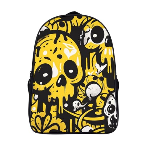 Mochila escolar de calavera evita roturas de material gracias a su frontal 3D