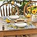 Artoid Mode Lemon Blue and White Porcelain Summer Placemats Set of 4, 12x18 Inch Vanilla Holiday Table Mats for Party Kitchen Dining Decoration