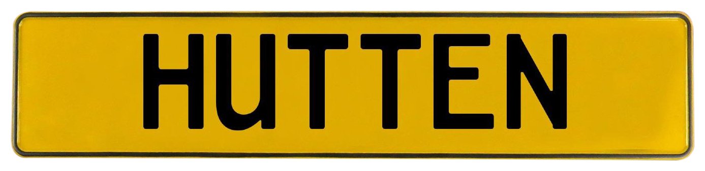Vintage Parts 658418 Wall Art (Yellow Stamped Aluminum Street Sign Mancave Hutten)