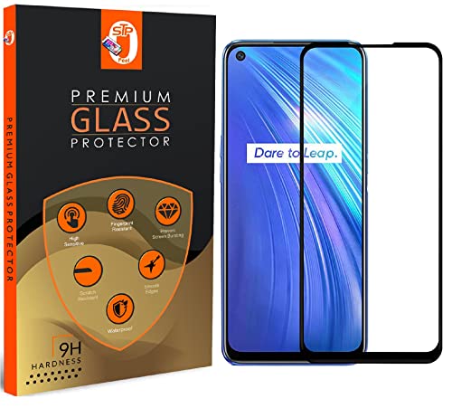 Image of STP FEEL Premium Tempered Glass Screen Protector Guard For Realme 9 Pro Plus (Black, Pack of 1) Edge to Edge Coverage with Easy Installation Kit