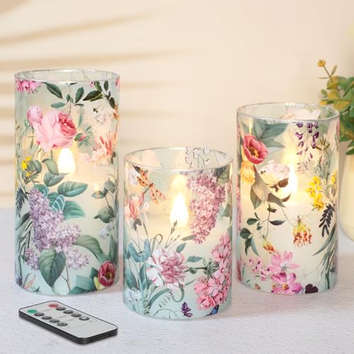 Holitown Blue Watercolor Floral Glass Set
