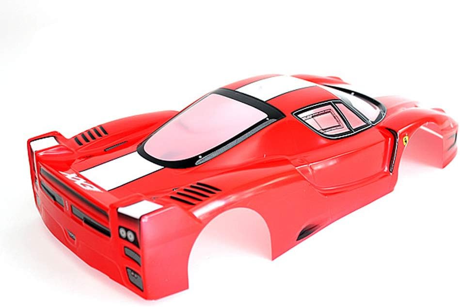1/10 Scale RC Painted Precut Drift Racing Touring Onroad Car Body Shell Width 190mm with Wing Mirror Accessories (Enzo Red)