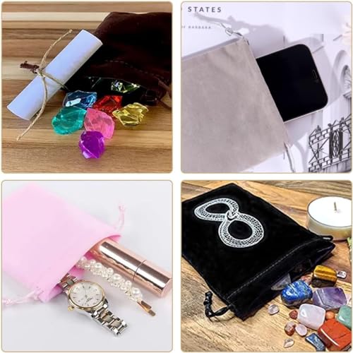 10pcs 7.9*11.8 in Velvet Drawstring Bags Gift Bags Burgundy,Jewelry Candy Present Soft Velvet Pouches Party Favors Wrapping Sacks Reusable Storage Bags for Birthday,Wedding,Christmas,DIY Craft
