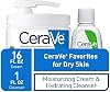 CeraVe Crema Humectante y Limpiador Facial Hidratante para Piel Seca | Paquete de Esenciales de Viaje con Limpiador de 1oz y Crema de 16oz con Bomba para Alivio de la Piel Seca 4