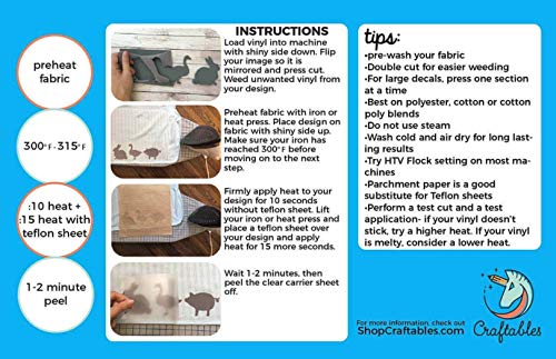 Craftables Orange Flocked Htv Craft Vinyl - Flock Heat Transfer Vinyl For Cricut And Silhouette Cameo - 12" X 9.8" - (5) Sheets #TOP2