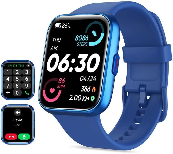 Image of Smart Watch for Women Android & iPhone, Alexa Built-in, 1.8 inch Touch Screen Fitness Tracker with Answer /Make Calls, IP68 Waterproof Heart Rate /Sleep /SpO2 Monitor, Pedometer, 100+ Sport Modes, Dark Blue