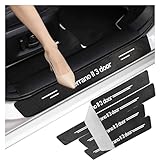 Bande De Protection De Seuil De Voiture 4pcs Compatible avec Nissan Terrano II 3 door Protecteur de porte Sill Fibre de carbone protection de bord autocollant résistant aux rayures