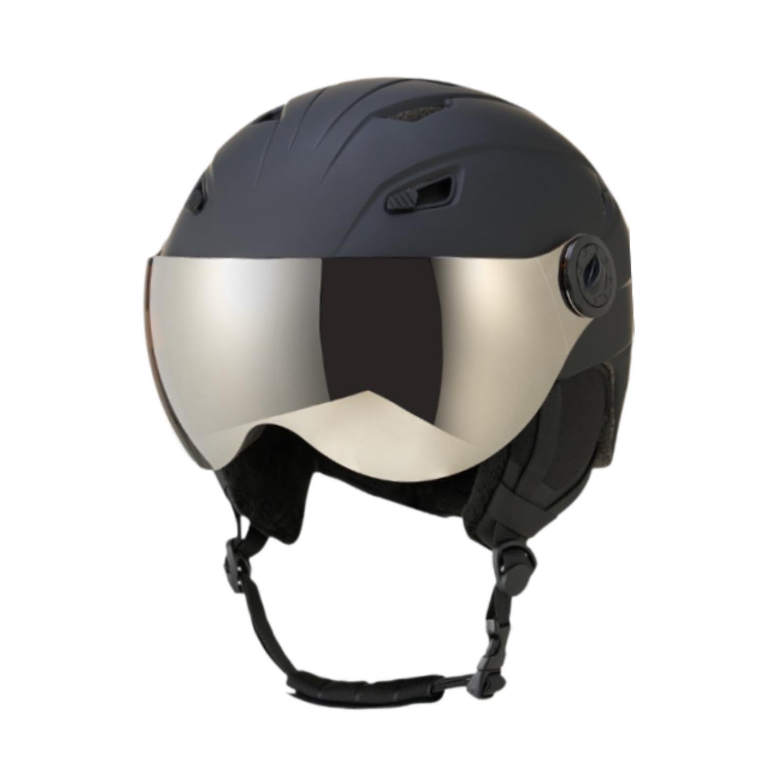 F Fityle Casque de Ski avec visière intégrée, Ajustement réglable, Casque de Ski Respirant, résistant aux Chocs, Casque de Sport de Neige, Casque de Snowboard