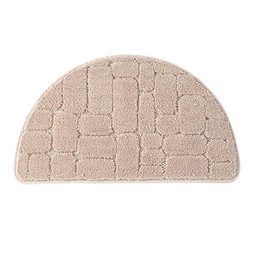 Nvzi Zerbino per ingresso a mezza luna, tappetino da bagno semicircolare, antiscivolo, super assorbente, in microfibra, tappeto morbido al tatto, tappeto da doccia, per casa, bagno, camera da letto
