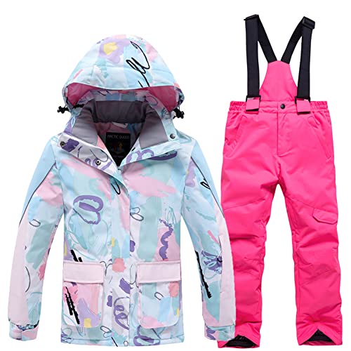 Image of Girls /Boys Snowsuits Hooded Insulated Windproof Winer Coats Ski Jacket Snow Pants Set