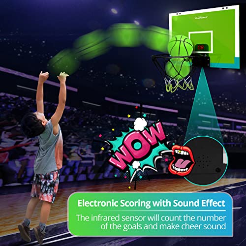 Eaglestone Kids Basketball Hoop Indoor Mini Basketball Hoop Over The Door Electronic Scoreboard, Room Basketball Hoop 2 Balls, Door Mount Basketball Toy For Toddler Boys & Girls Ages 3-12 Years #TOP1