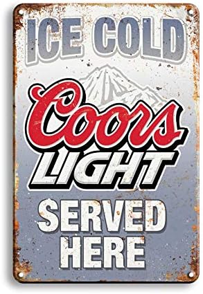 Ice Cold Cours Light Beer Served Here Vintage Metal Bar Signs Cartel de lata de 12 x 8 pulgadas