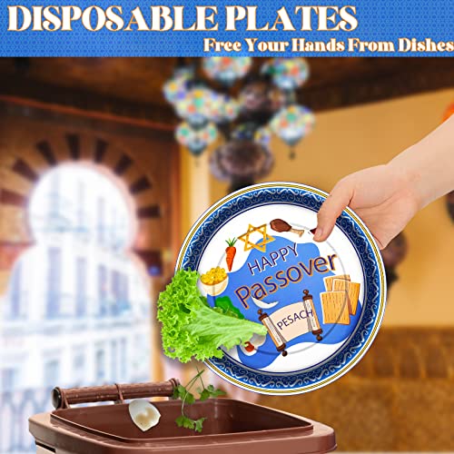 Ephyo 50 Count Passover Seder Plates 9 In Disposable Paper Dinner Dessert Salad Cookies Party Plates For Pesach Seder Passover Decorations Dinnerware Kids Party Supplies #TOP6