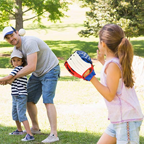 Luva esportiva de couro PU para crianças e beisebol, softbol, esportes em campo (vermelho P)