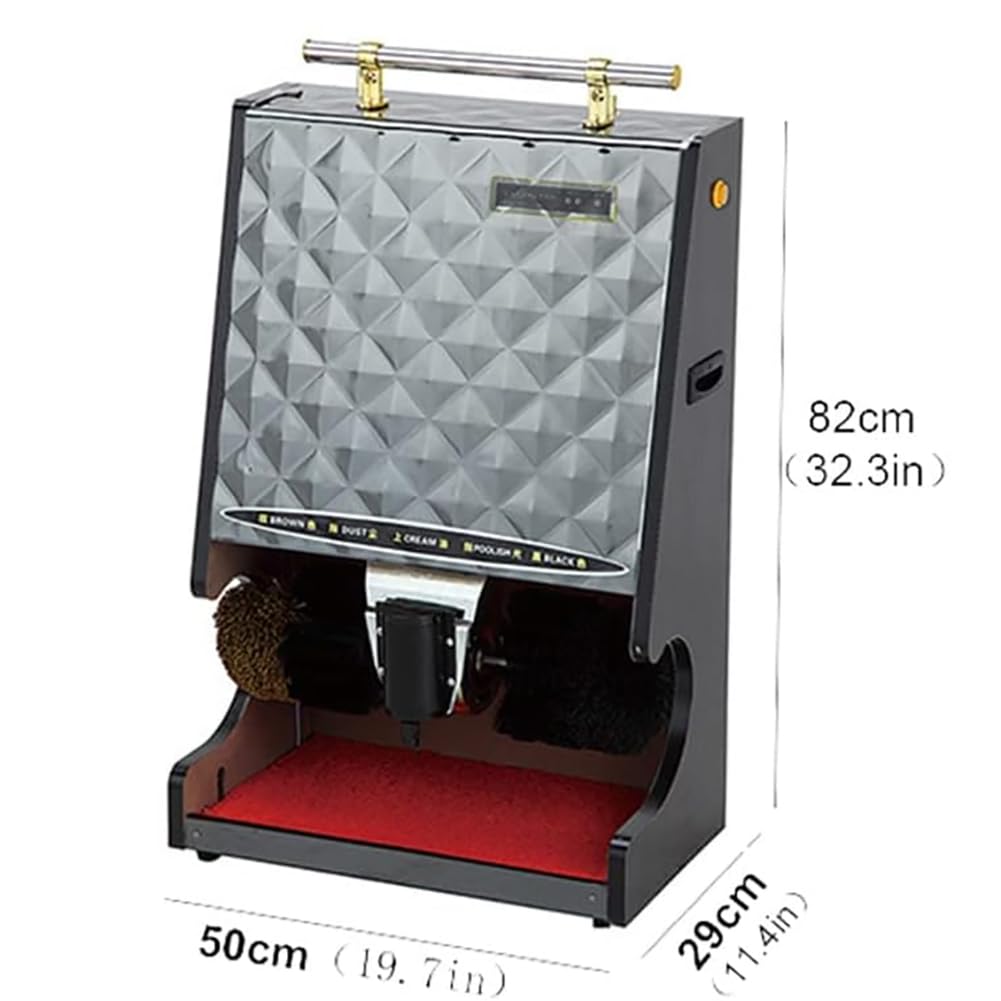 Picador De Zapatos Totalmente Automático, Máquina para Cepillos para Zapatos Eléctricos para El Hogar, Máquina Automática De Acero Inoxidable del Hotel para Limpieza/Pulido De Botas,Gris