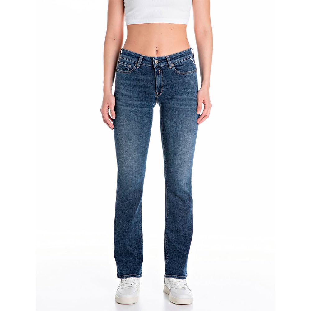 Replay Women's New Luz Bootcut Jeans, 007 Dark Blue, 30W x 34L