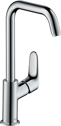 hansgrohe Focus Modern 31609001 - Grifo de lavabo de baño de 1 manija y 12 pulgadas de alto, atemporal, fácil de limpiar, cromado