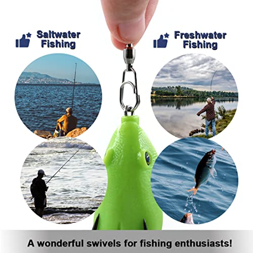 FishTrip 30Pcs Ball Bearing Fishing Swivels with Oval Split Ring, Stainless Steel Snap Swivel Saltwater,Heavy Duty Terminal Tackle Connector (1#) - Thumbnail 5