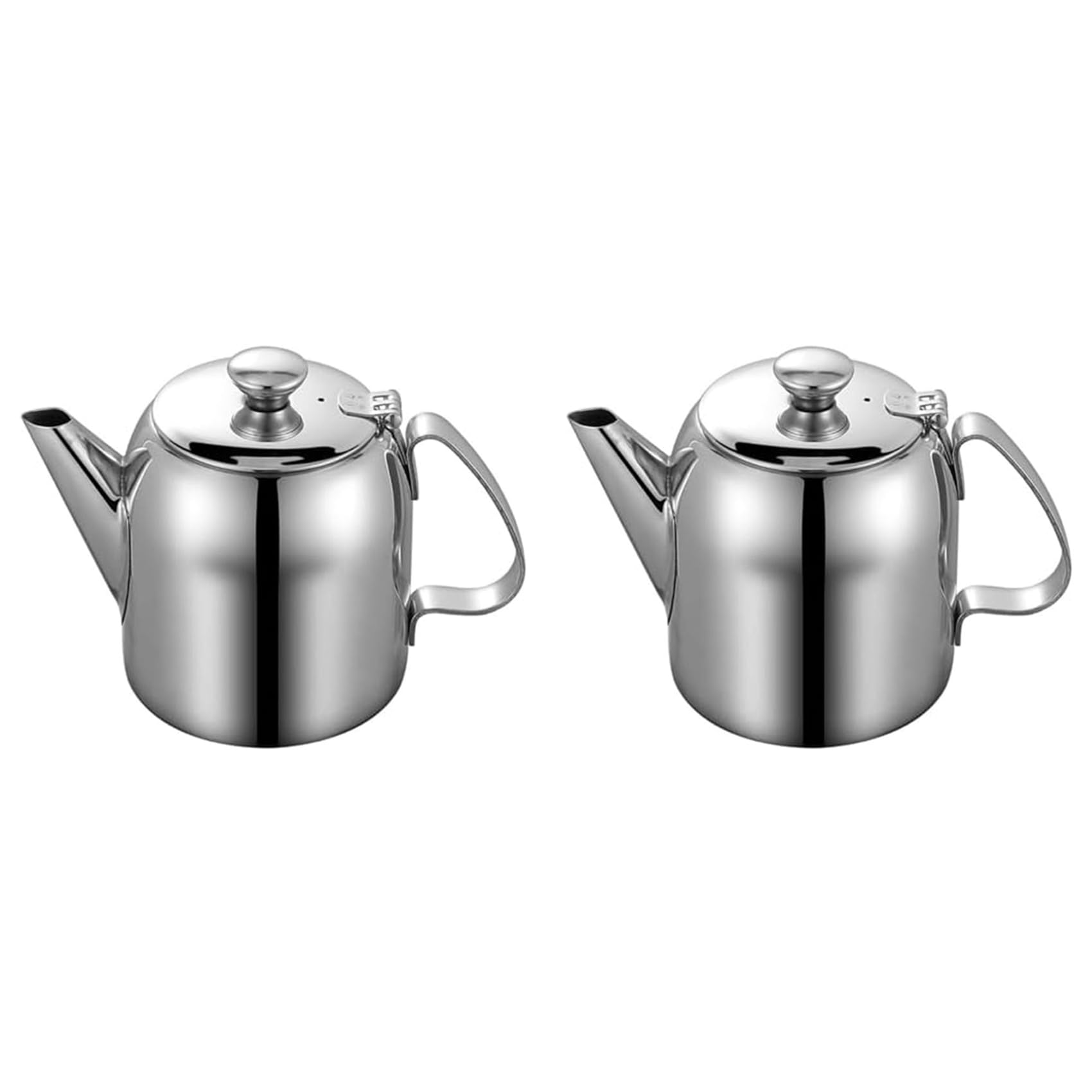 Hndhbfgrt 2X Stainless Steel Teapot 20 Oz Spill-Proof Metal Teapot with Short Straight Spout Cold Water Jug Coffee Kettle