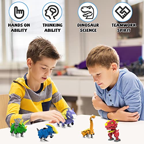 Wenbeier Robot Dinosaur Toys 5 In 1 Combined Large Robot Toys Take Apart Toys Including 5 Dinosaur Action Figures -Triceratops Deformation Toys For Kids 6-12（8“） #TOP4