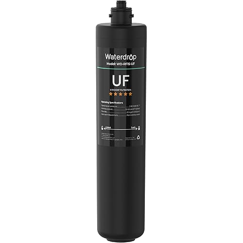 Waterdrop RF15-UF 0.01 μm Water Filter Replacement for Waterdrop 15UA/15UA-UF/15UB/15UB-UF/15UC/15UC-UF Under Sink Water Filter, Reduces Lead, Chlorine, Bad Taste & Odor, 2 Years