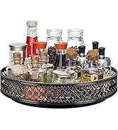 EKNITEY Lazy Susan Drehteller Organizer – 33 cm drehbares Gewürzregal, Metall, Gewürzaufbewahrung...