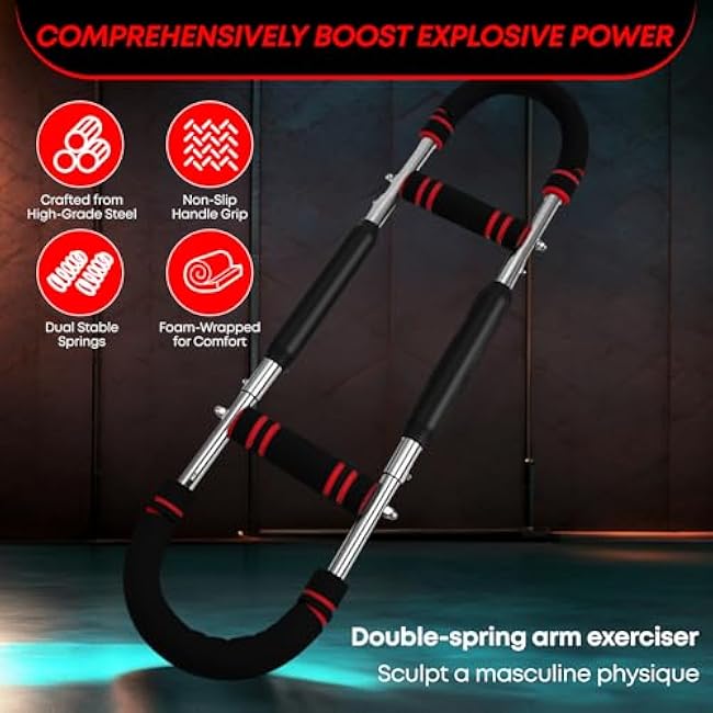 Exercise Chest Expanders,Arm Trainer for Men,Chest Trainer for Men,Shoulder Muscle Training, Adjustable Chest Workout Equipment,Adjustable Arm Muscle Trainer,120LB.